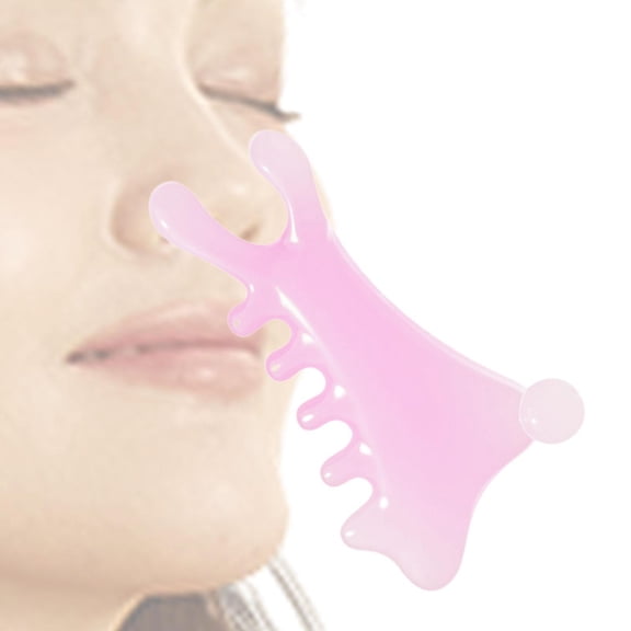 Serenable Massage Comb Compact Resin Lightweight Head Massage Tool for Face Nose Scalp Pink