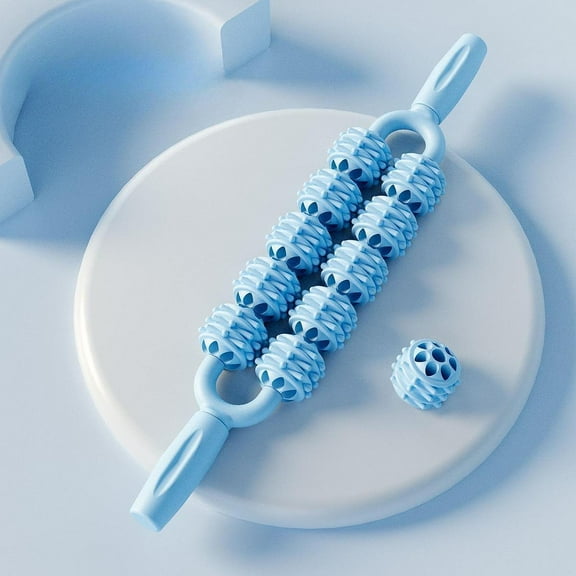 Serenable Massage Roller Stick Calf Rolling Massager Handheld Lightweight Deep Tissue Muscles Roller for Back Belly Legs Abdomen Runners Blue