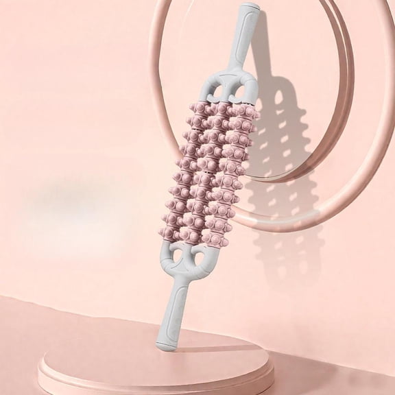 Serenable Massage Roller Stick Handheld Calf Rolling Massager for Thigh Legs Cellulite Pink