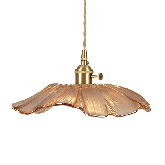 Serenable Modern Pendant Light ,Flower Chandelier Hanging Light Decorative ,Light Flower Glass Hanging Lamp for Living Room Bar Counter Light brown