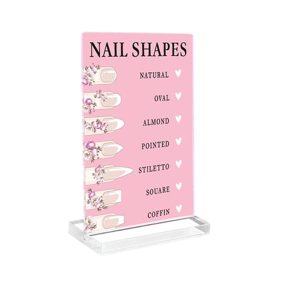 Serenable Nail Art Display Board Professional Cute Small Standing Nail Room Decoration pink