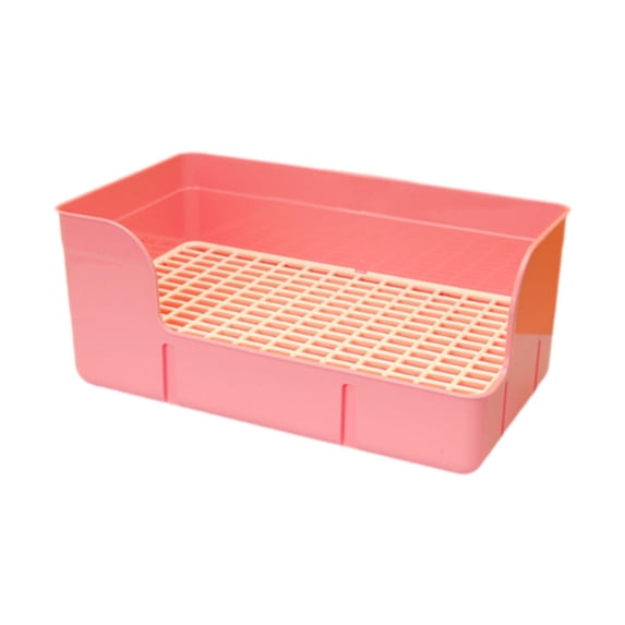 Serenable Pet Cage ,Toilet Bedding Box Ferret Guinea Pig Potty Tray, Urinal Tray Potty for Bunny Rats, pink