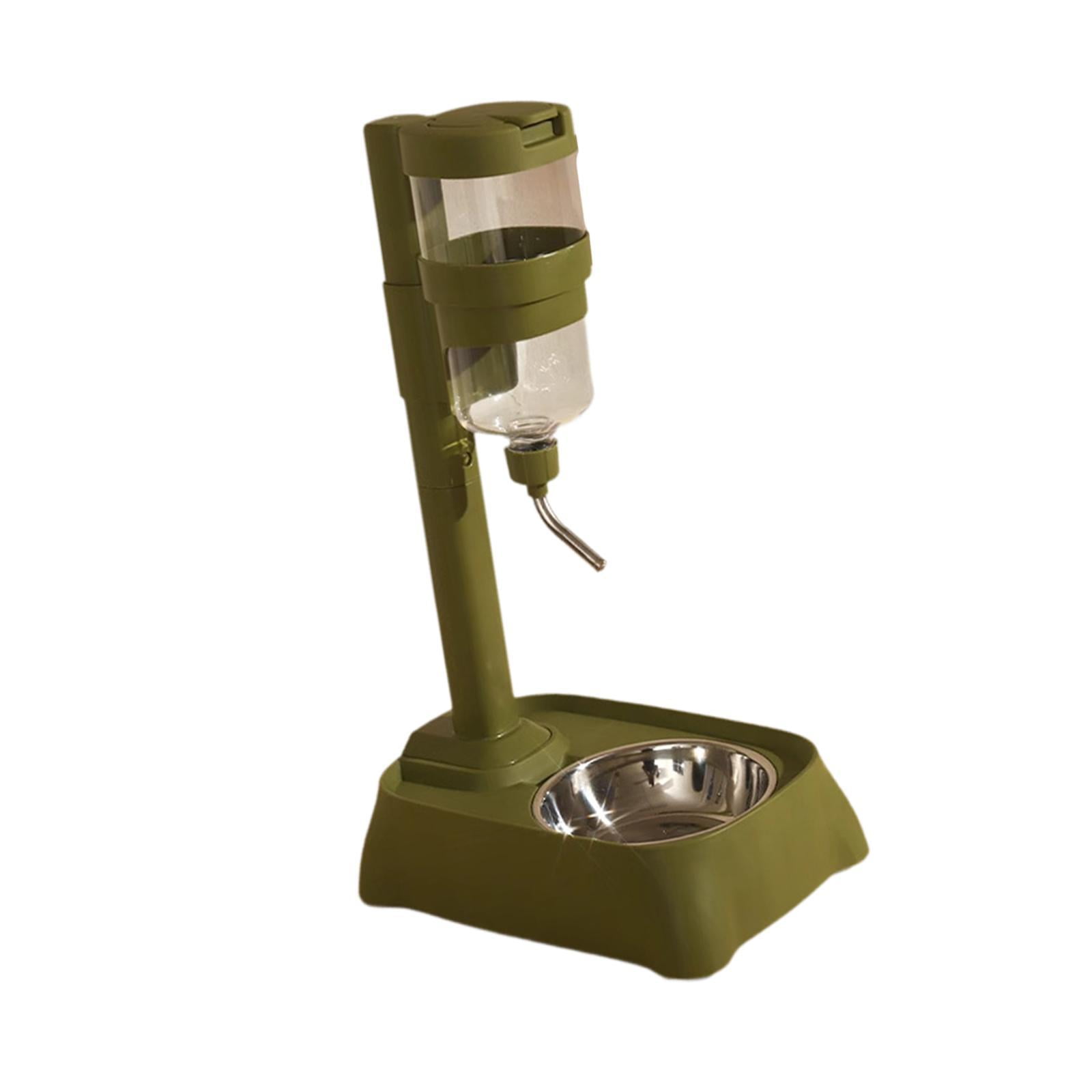 Serenable Pet Feeder Waterer Cat Dog Bowl Feeding Station Multifunctional Automatic Food Feeder Water Bottle Stand for Small Animal Cat green