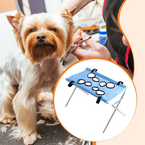 Serenable Pet Grooming Hammock Harness for Cats Small Dogs Cat Hanging Harness Bathing Nail Trimming Iron Frame Breathable Mesh Multifunctional Design Suitable blue