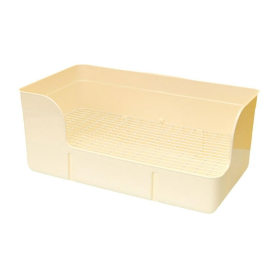 Serenable Potty Pee Pan Tray Corner Toilet Box Pet Toilet for Cat Small Animals Rats Cage Accessories Beige