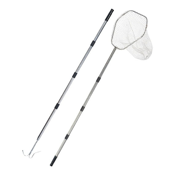 Serenable Poultry Net Chicken Catcher Stainless Steel Chicken Grabbing Gadget,Handy Coop Accessories for Goose Fishnet Outdoor Animals Link Rod