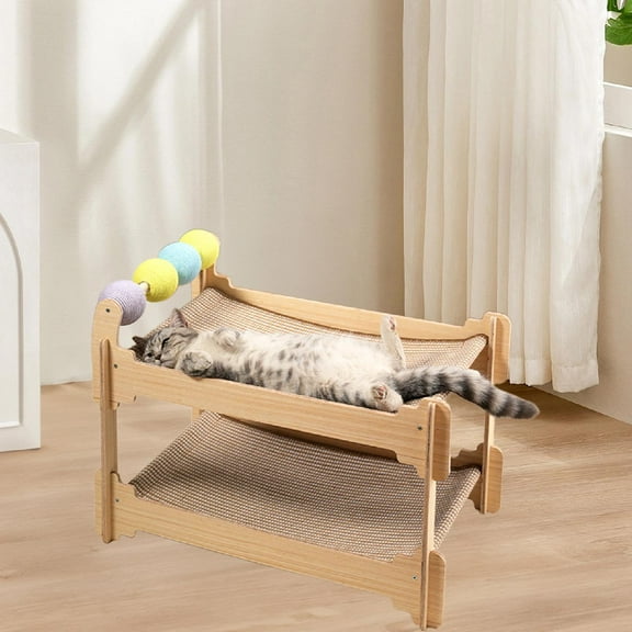 Serenable Sisal Cat Scratcher Bed Cat House Hut Wall Couch Sofa Protection Scratching Pad Interactive Ball Toy for Kitten Multiple Cats