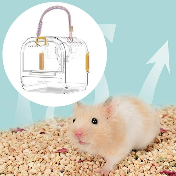 Serenable Small Animal Carrier Cage Breathable Transport Crate for Gerbils Mice Ferret yellow