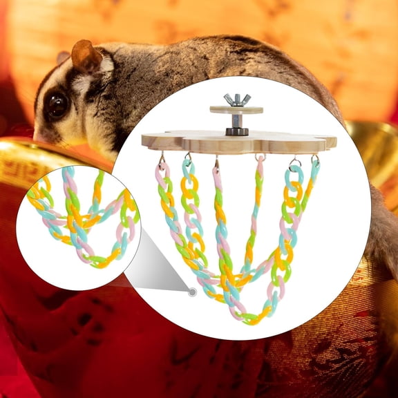Serenable Sugar Glider Climbing Toy Colorful Sugar Glider Swing Toy Develops Balance Skills Small Pet Swing Toys for Birds Parrots Play