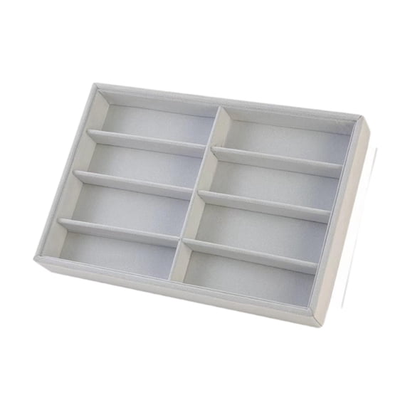 Serenable Sunglasses Organizer 8 Compartment Eyeglass Holder Multi Unit Storage Case Fiber Tray Display Box Suitable for Families Closets Vanity Dressers Tablet Gray