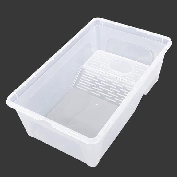 Serenable Turtle Tank Pet Terrariums Multifunctional Area with Reptile Breeding Box for Terrapin Resting Breeding Pet Supplies M