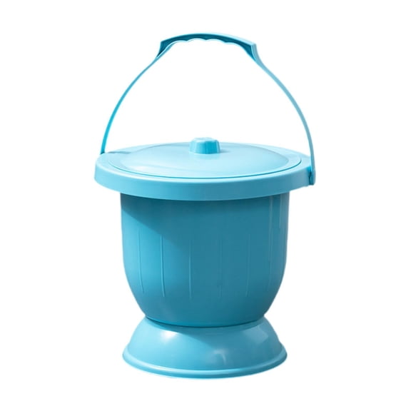 Serenable Urinal Chamber Pot, Urinal Pot Thickened Urinal Bottle Household Portable Spittoon Spittoon with Lid for Travel Camping Woman Blue Large
