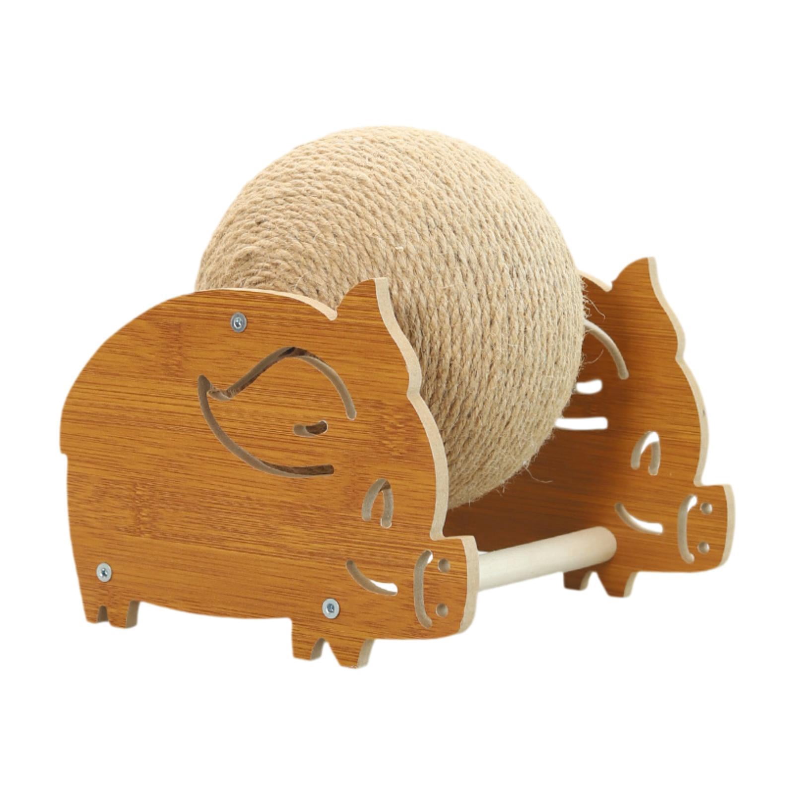 Serenable Wooden Cat Scratching Toy for Indoor And Outdoor, Fun, Interactive Pet Supplies, Claws, Scratching Ball, Sisal Scratching Ball