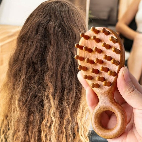 Serenable Wooden Scalp Massage Point Meridians Tool Gift Deep Tissue Head Massage Comb for Home Salon Working Body Neck Hands Shoulder