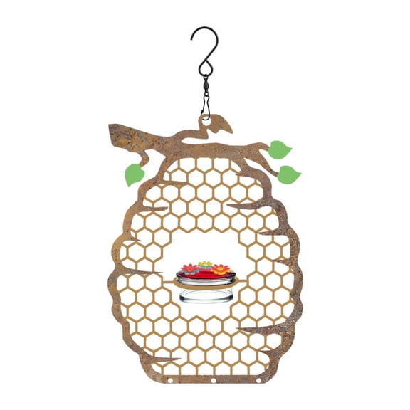 Serenable for Outdoor ,Feeding Station ,Metal Honeycomb Sturdy Food Dispenser Hanging Bird Feeder for Backyard Patio without Bell