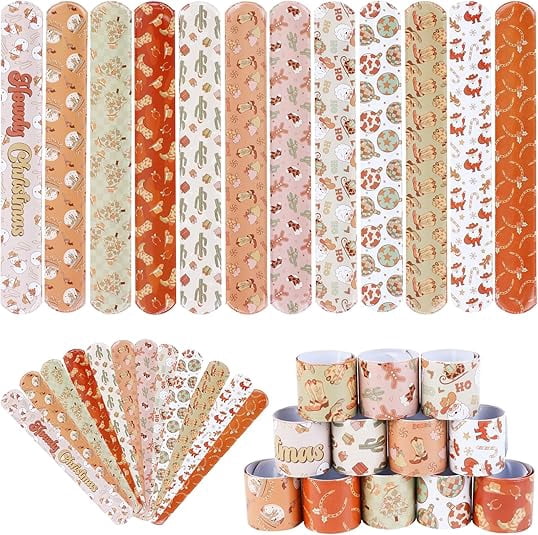 Serencatcher Christmas Slap Bracelets Party Favors Wristbands for Xmas Birthday Stocking Goodie Bag Stuffers Gifts Toys