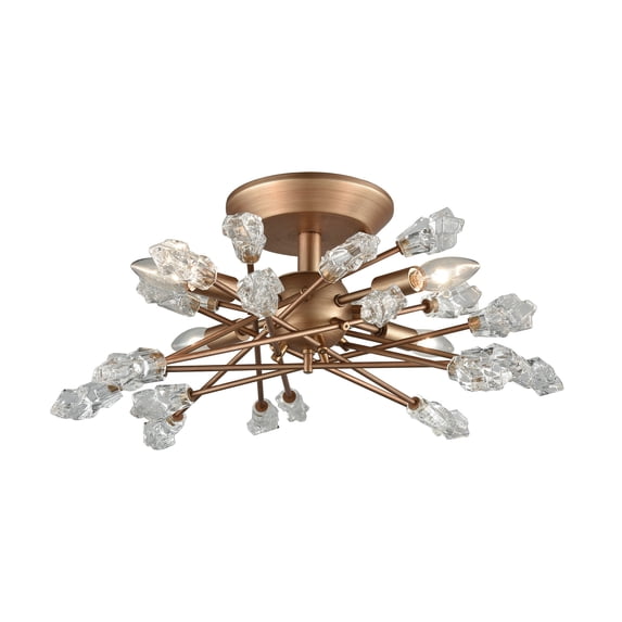Elk Lighting-11111/4-Serendipity - Four Light Semi-Flush Mount Matte Gold Finish with Clear Bubble