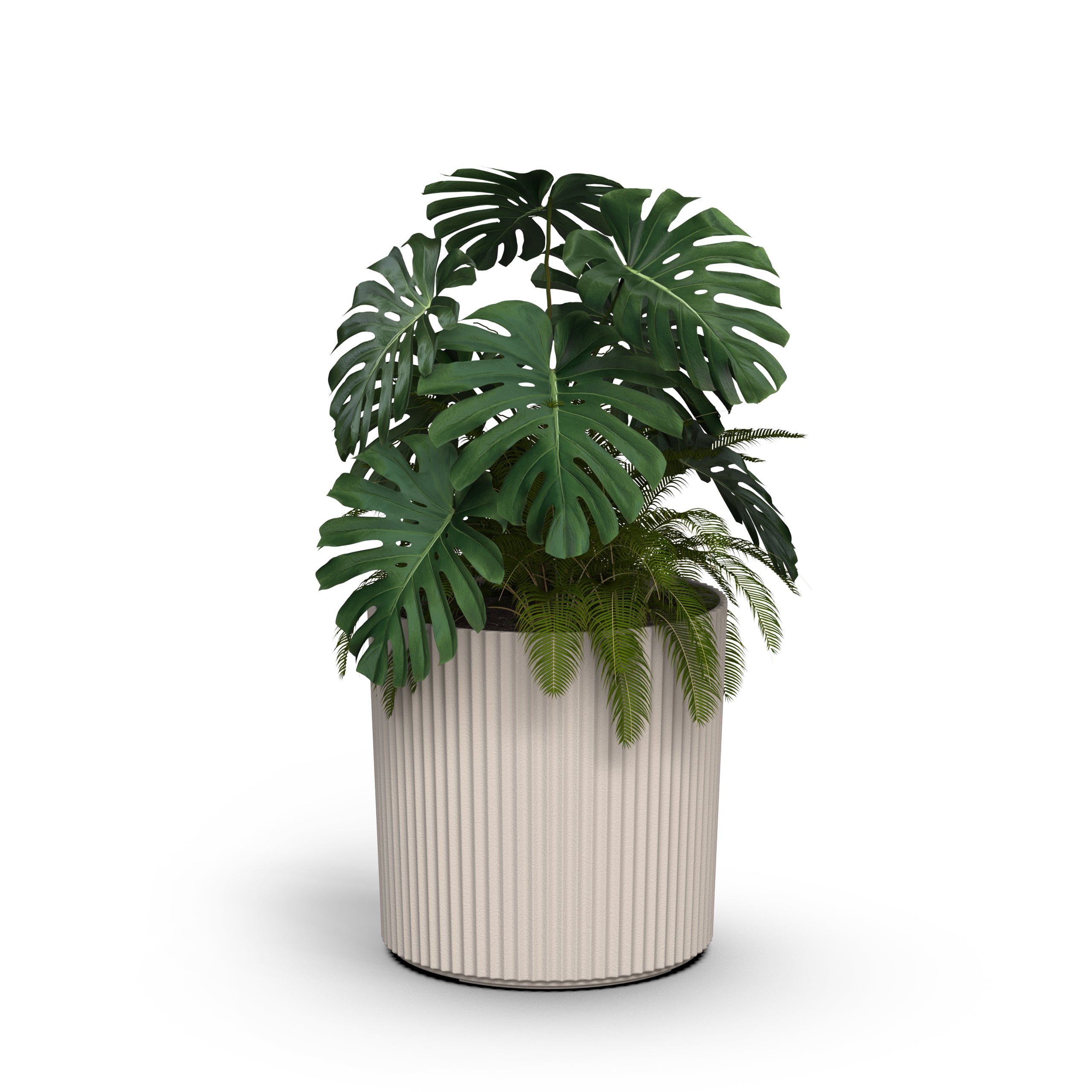 Serene 12in DIA x 12in H Round Chai Plastic Plant Planter with Drainage Holes - Black