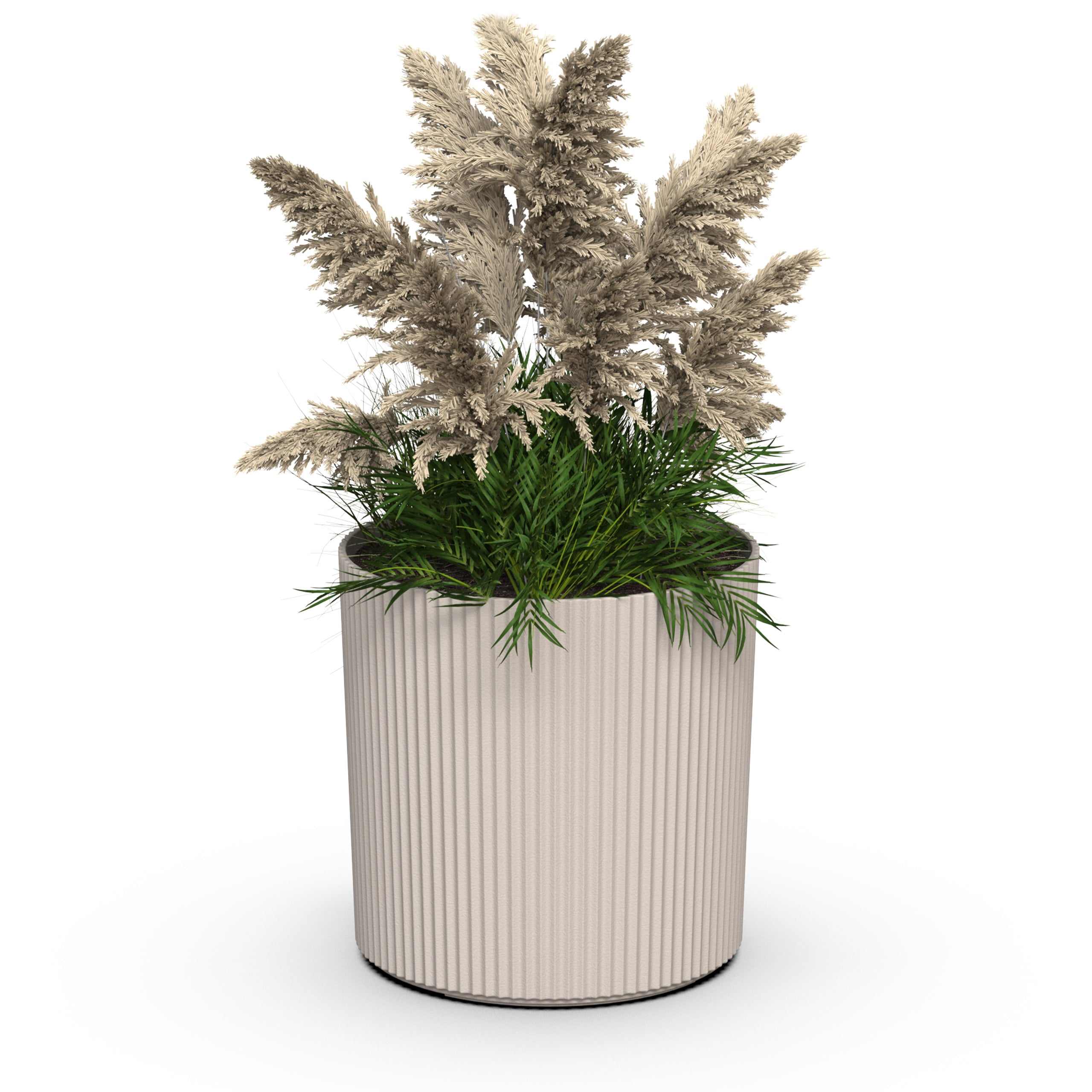 Serene 14in DIA x 14in H Round Chai Plastic Plant Planter with Drainage Holes - Black