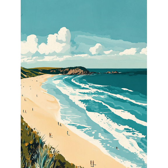 Serene Beach Coastal Scene Canvas Art Print Perfect for Living Room Bedroom Bathroom Office and Hotel Decoration.