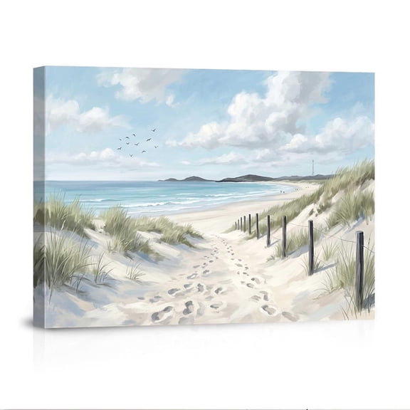 Serene Beach Dune Pathway Coastal Landscape For Home Canvas