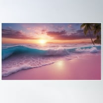Serene Beach Sunset Poster Wall Art, Modern Wall Decor For Living Room Bedroom, 8x12 UNFRAMED