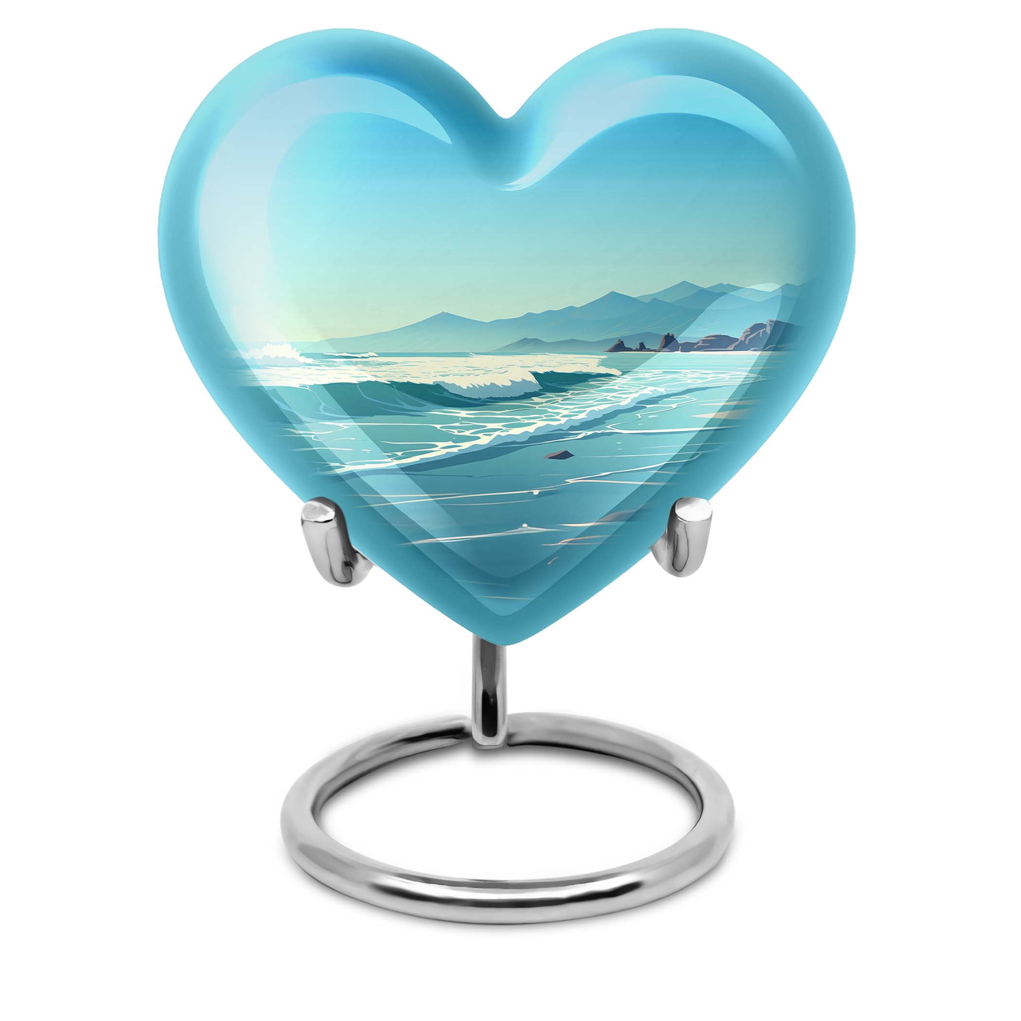 Serene Beachside Mountains Small Sunset Urns, Keepsake Urns For Human Ashes, Urn For Ashes For Women, Decorative Urns For Men Ashes, Burial Urns For Human Ashes, Miniature Urn 3 Inch, Pack Of 1