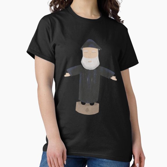 Serene Bearded Sage T-Shirt | Meditative Monk Illustration | Spiritual Wisdom Apparel H781, for Unisex, Up to Size 5XL