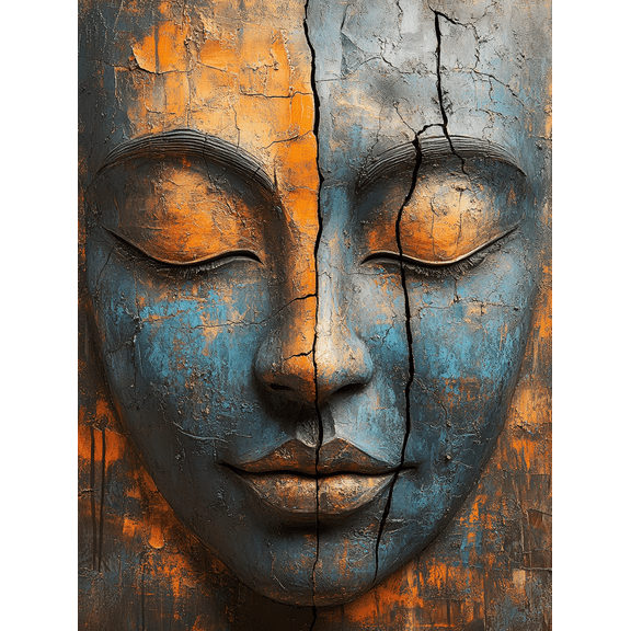 Serene Buddha Face Canvas Painting/Wall Art Perfect for Living Room Bedroom Meditation Room Yoga Studio and Office Decor.