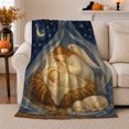 thumbnail image 1 of Serene Christmas decorative motif Angel Lamb Manger Night Sky, Festive decorative motif Scene, Warm Flannel Blanket for Living Room and Family Room, Art Lovers Christmas Gift, Festive Home Decor, 1 of 9