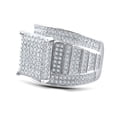 thumbnail image 1 of Serene Collection Ladies Wedding Ring Extra Wide 3 in 1 Style Pave Set Sterling Silver and CZ, 1 of 5