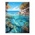 thumbnail image 1 of Serene Coral Reef Bay Artwork Scenic Turquoise Seascape Unframed Wall Art Print Poster Home Decor Premium, 1 of 5