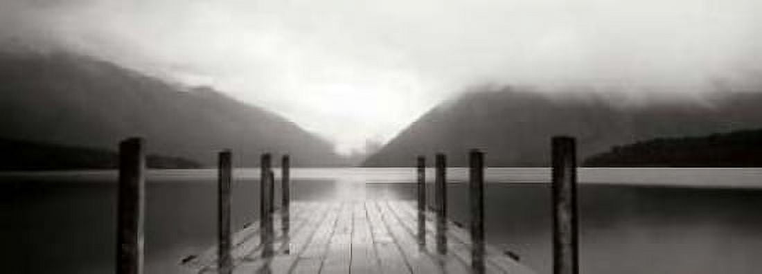 Serene Dock BW I Canvas Art - Bob Stefko (10 x 20)