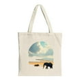 thumbnail image 1 of Serene Elephant Canvas Tote Bag - Multifunctional Reusable Shopping Bag with Tranquil Nature Design Perfect for Travel & Parties, 1 of 4