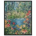 thumbnail image 1 of Serene Escape Impressionism Wall Art /Monet And Van Gogh Inspired Art Canvas Wall Art by Art Remedy, Black Floater Frame, 21" x 25", 1 of 7