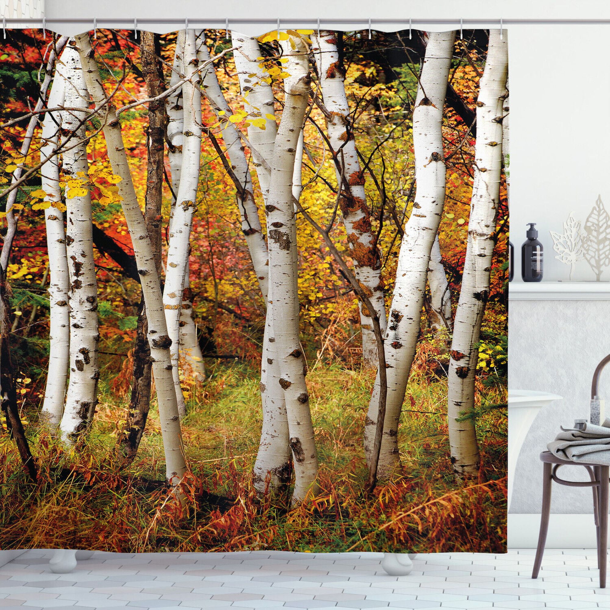 Serene Fall Forest Shower Curtain: Tranquil Bathroom Decor - Walmart.com