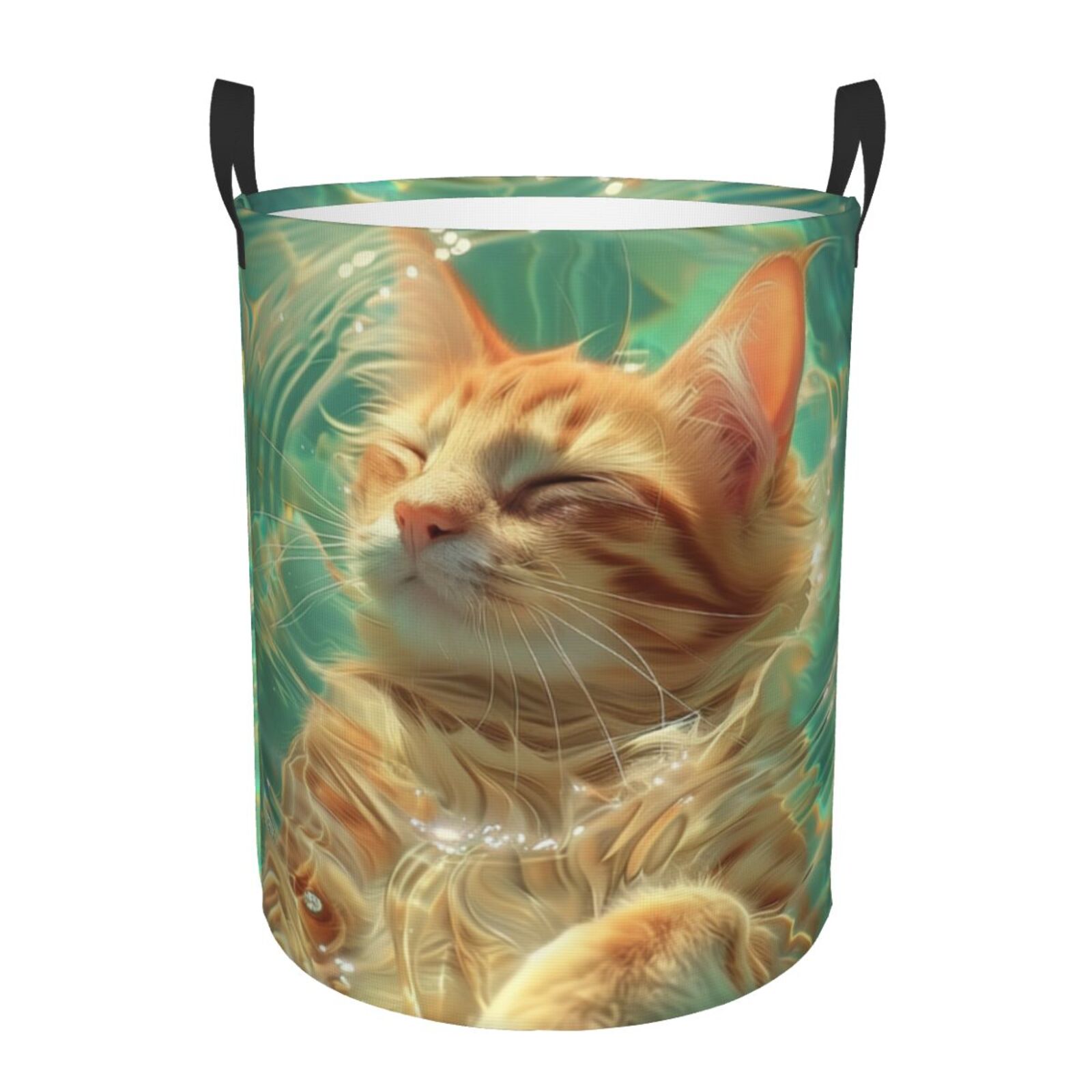 Serene Floating Cat in Water Circular Clothes , used for organizing