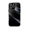 thumbnail image 1 of Serene Flow Black Minimalist Abstract Artwork Phone Case with iPhone 11 to 17 Pro Max, 1 of 2