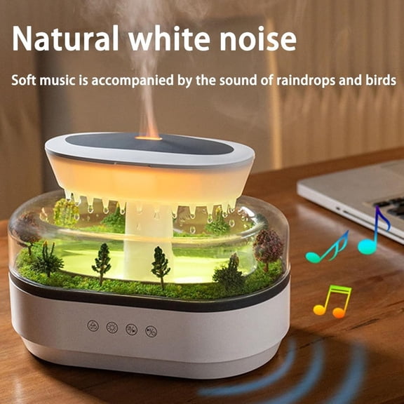 Serene Forest Home Humidifier for Indoor Use Micro Landscape Aroma Diffuser with Essential Oils - 7-Color Gradient Lighting, Soundwave technology Technology, Raindrop Music, Home Decor, Plug-in Power