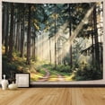 thumbnail image 1 of Serene Forest Wall Tapestry, Nature Scene Tapestries for Room Decor, Sunlit Forest Tapestry 60"x40", 1 of 6