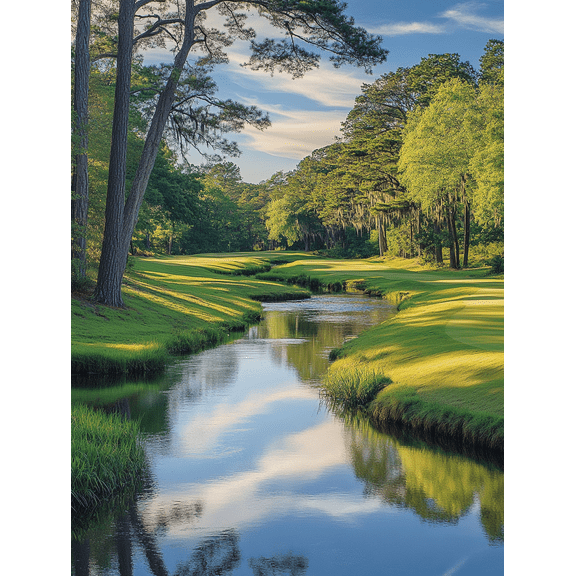 Serene Golf Course Landscape Canvas Print/Wall Art Suitable for Living Room Bedroom Office Hallway and Golf Club Decor