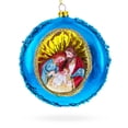thumbnail image 1 of Serene Holy Family on Purple Disc Glass Christmas Ornament, 1 of 4