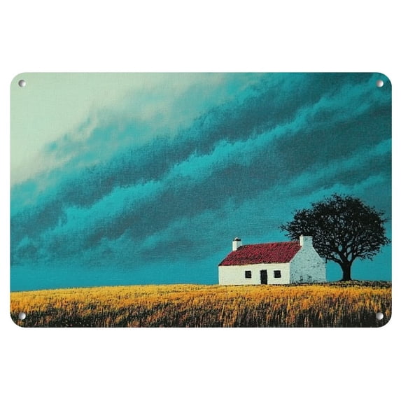 Serene Landscape Iron Wall Art, 12x8 Inches - Vintage-Inspired, No Power Needed, Easy to Hang - Perfect for Home Decor & Thoughtful Gifts, Home Wall Decor|Serene Landscape Painting