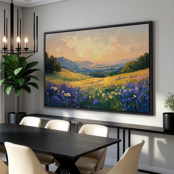 Serene Landscape Poster - Wall Art, Ready To Hang, Nature Wall Art, Countryside Poster, Scenic Spring Decor, Birthday, Stretched Canvas Size 12x18
