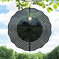 thumbnail image 1 of Serene Metal Hanging Wind Spinner - Concentric Waves & Rural Scene Design for Yard & Garden - Dreamlike Full Moon & Tree, 1 of 6