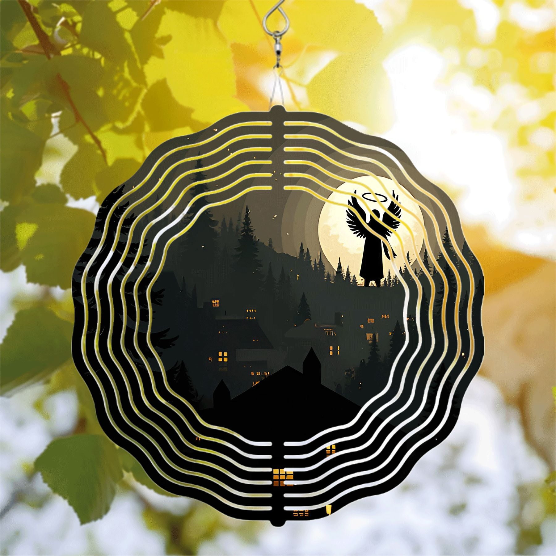 Curated visual reference: Serene Metal Hanging Wind Spinner Decorative Spiral Design With Angel Photo Inspiration