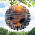 thumbnail image 1 of Serene Metal Hanging Wind Spinner with Circular Pattern Design - Perfect Wind Chime for Yard and Garden Decor at Sunset, 1 of 6