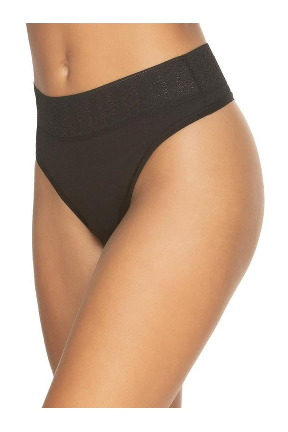 Serene Modal & Lace Thong for Women Soft, Comfortable Underwear in Gull, Size Medium