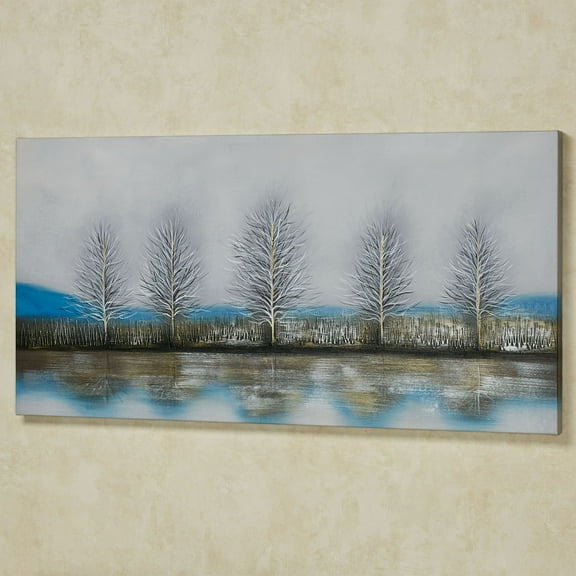 Serene Morning Handpainted Oil Nature Canvas Wall Art 24 by 48 Inches