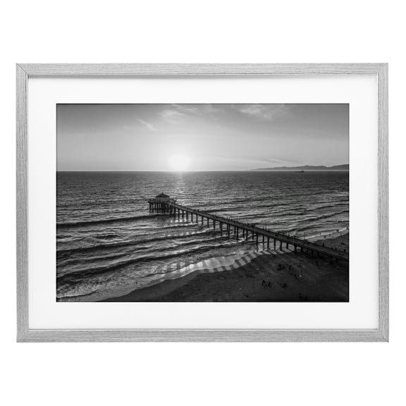 Stupell Industries Serene Morning Pier Gray Framed Print Under Glass, design by Jeff Poe Photography